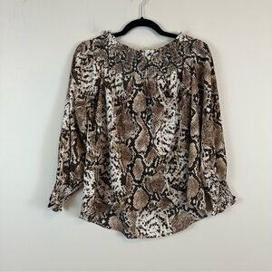 & the why | Snake Print Off the Shoulder Blouse Size Small NWT